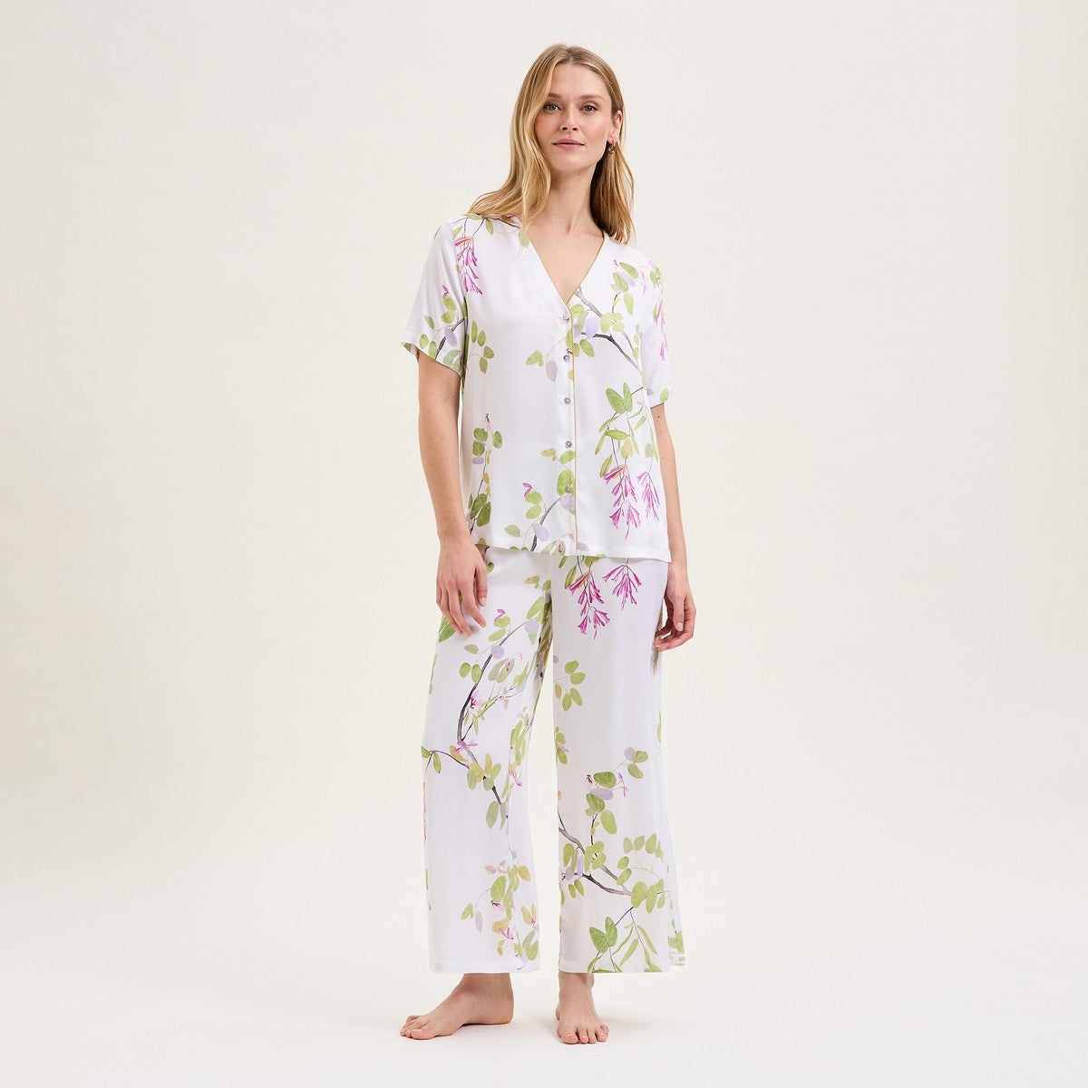 Laurence Tavernier Luciole Blanc Short Sleeve Pajamas