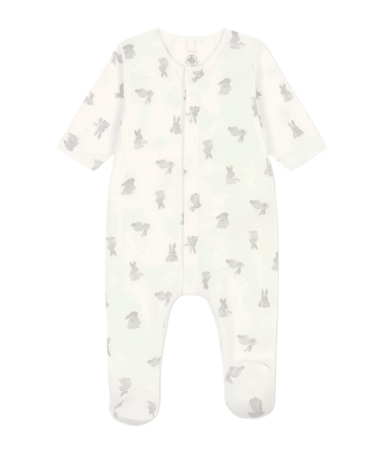 Petit Bateau Baby Front Snap Bunny Footie