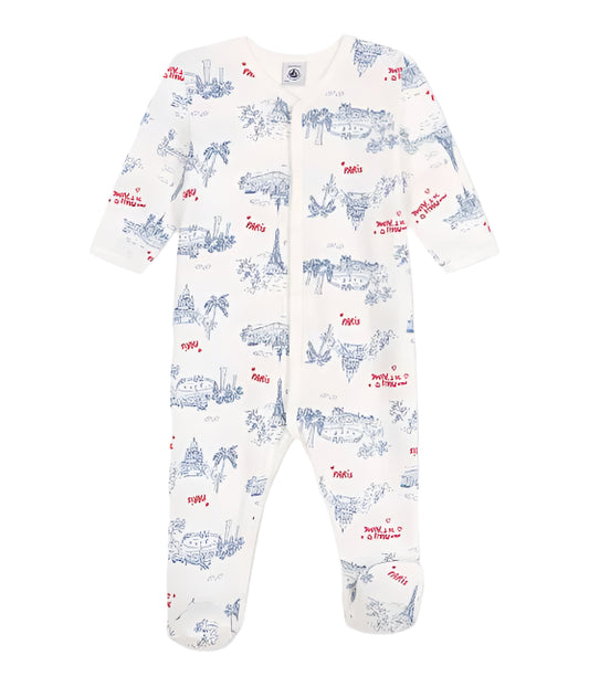Petit Bateau Baby Front Snap Parisian Footie