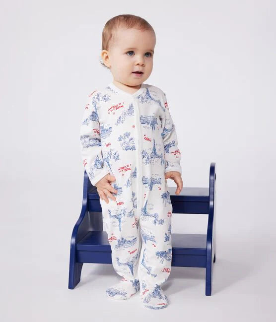 Petit Bateau Baby Front Snap Parisian Footie