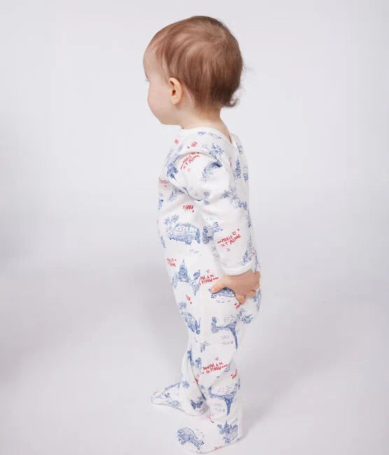 Petit Bateau Baby Front Snap Parisian Footie