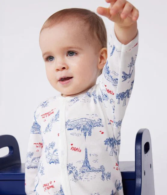 Petit Bateau Baby Front Snap Parisian Footie