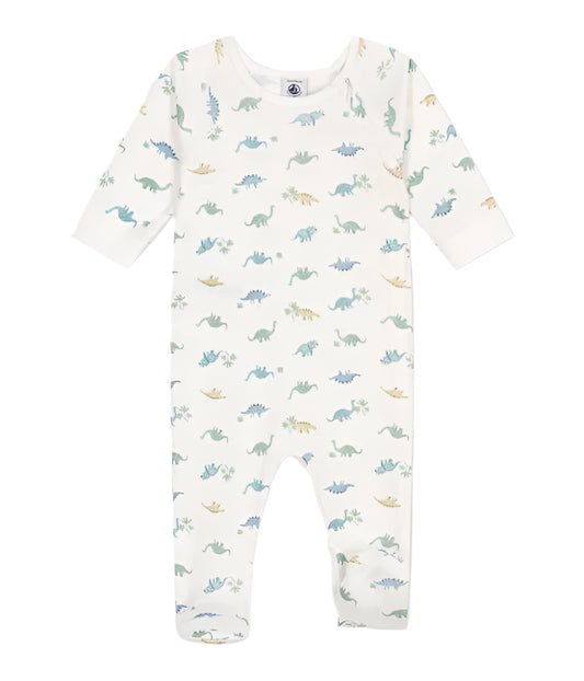 Petit Bateau Baby Boy Side Snap Dinosaur Footie