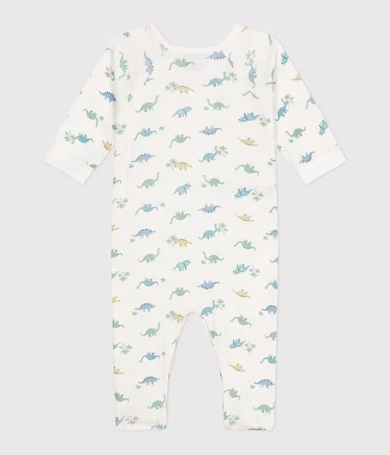 Petit Bateau Baby Boy Side Snap Dinosaur Footie
