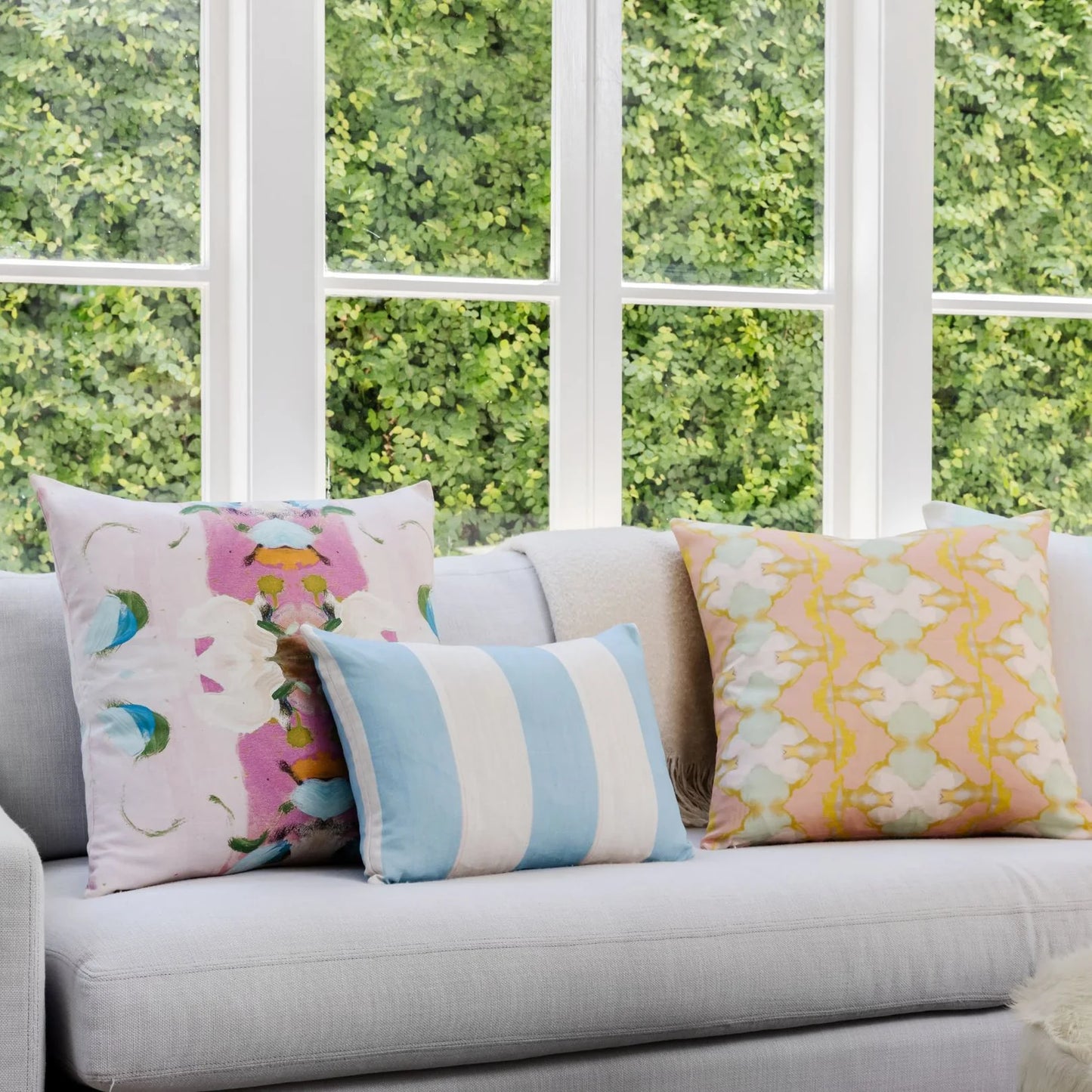 Laura Park Monet’s Garden Pink Pillow