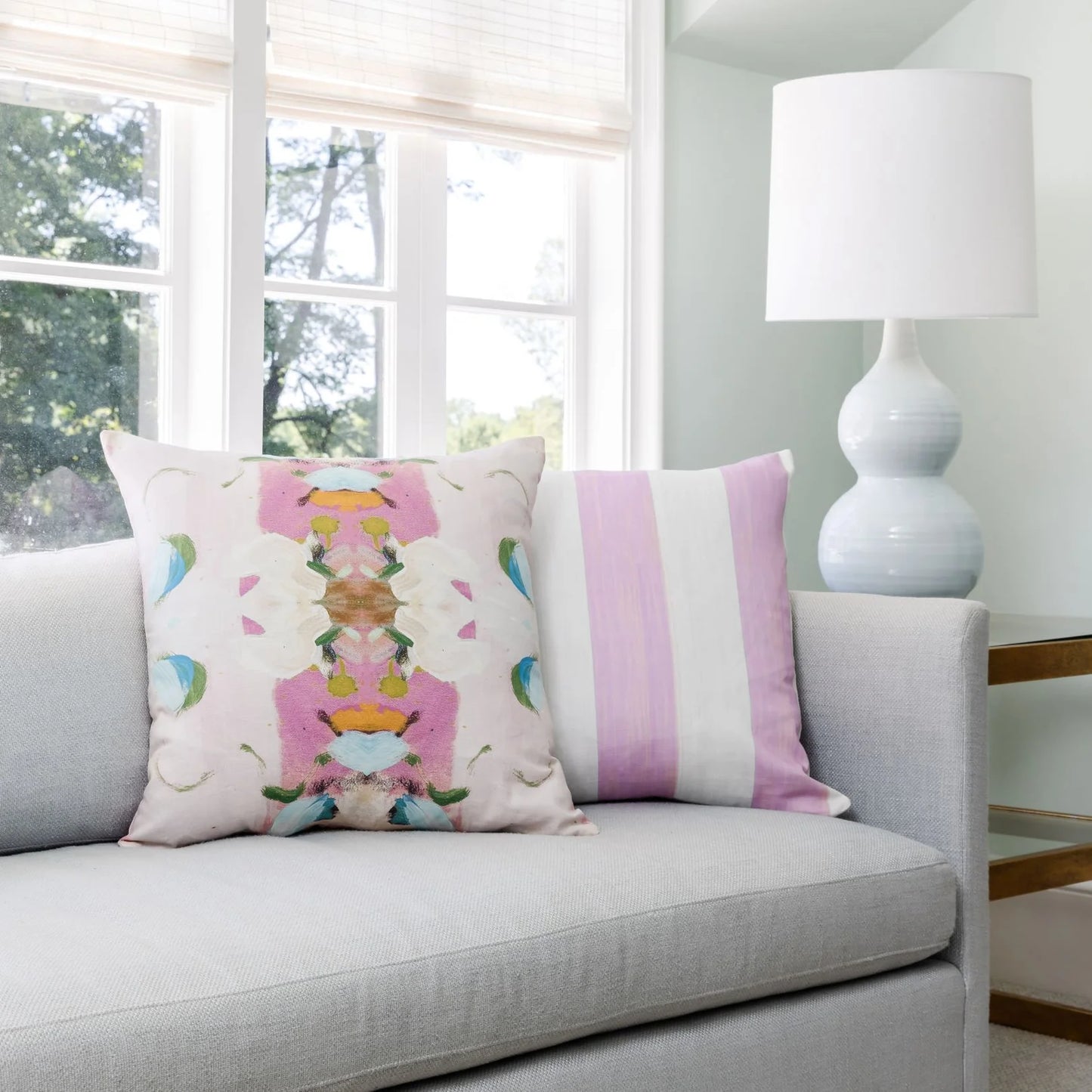 Laura Park Monet’s Garden Pink Pillow