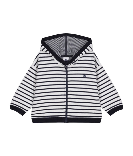Petit Bateau Baby Striped Zip Up Hoodie