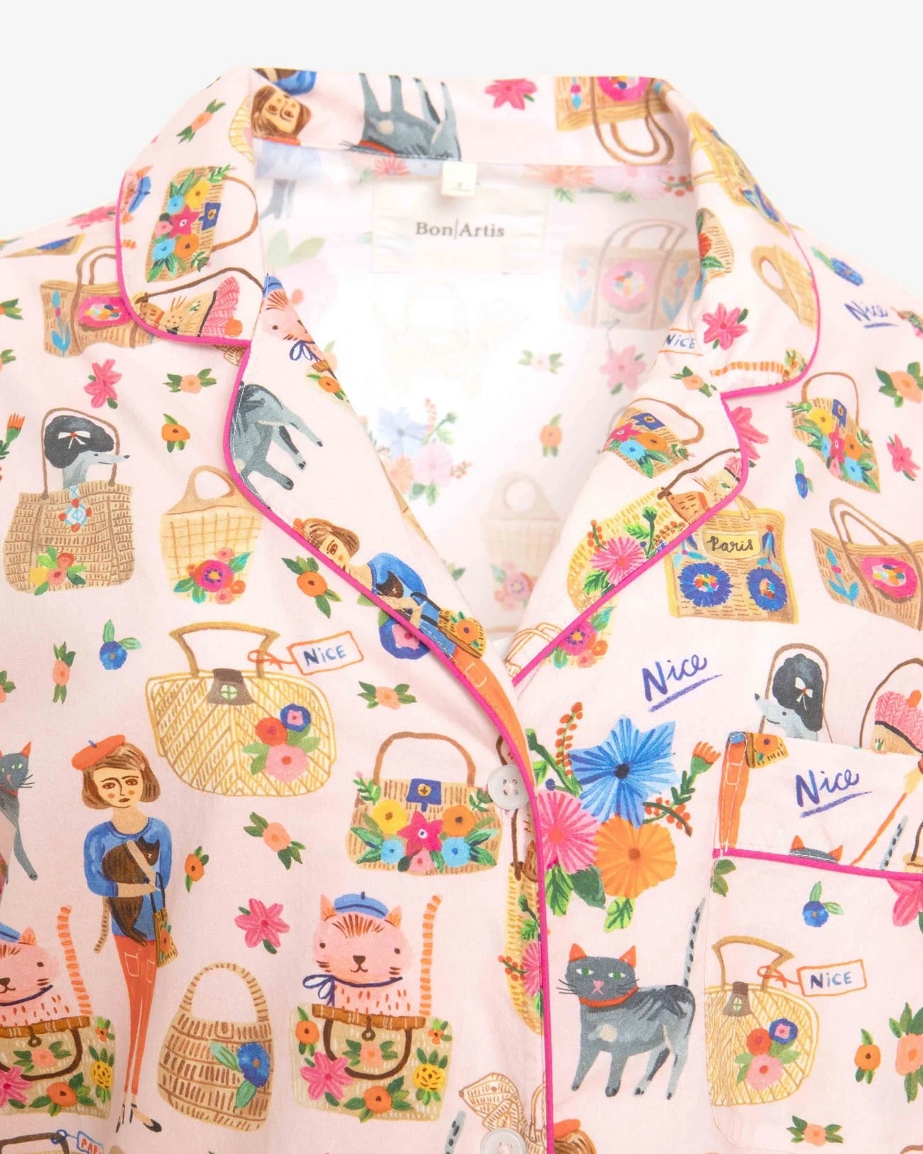Bon Artis Cats Night Shirt - La Petite Maison