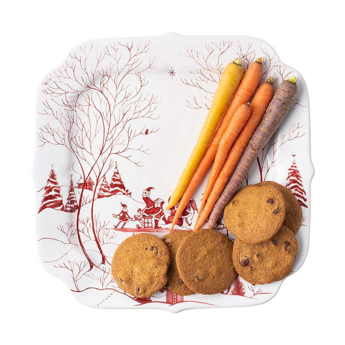 Juliska Winter Frolic Ruby Santa's Cookie Tray Naughty and Nice List
