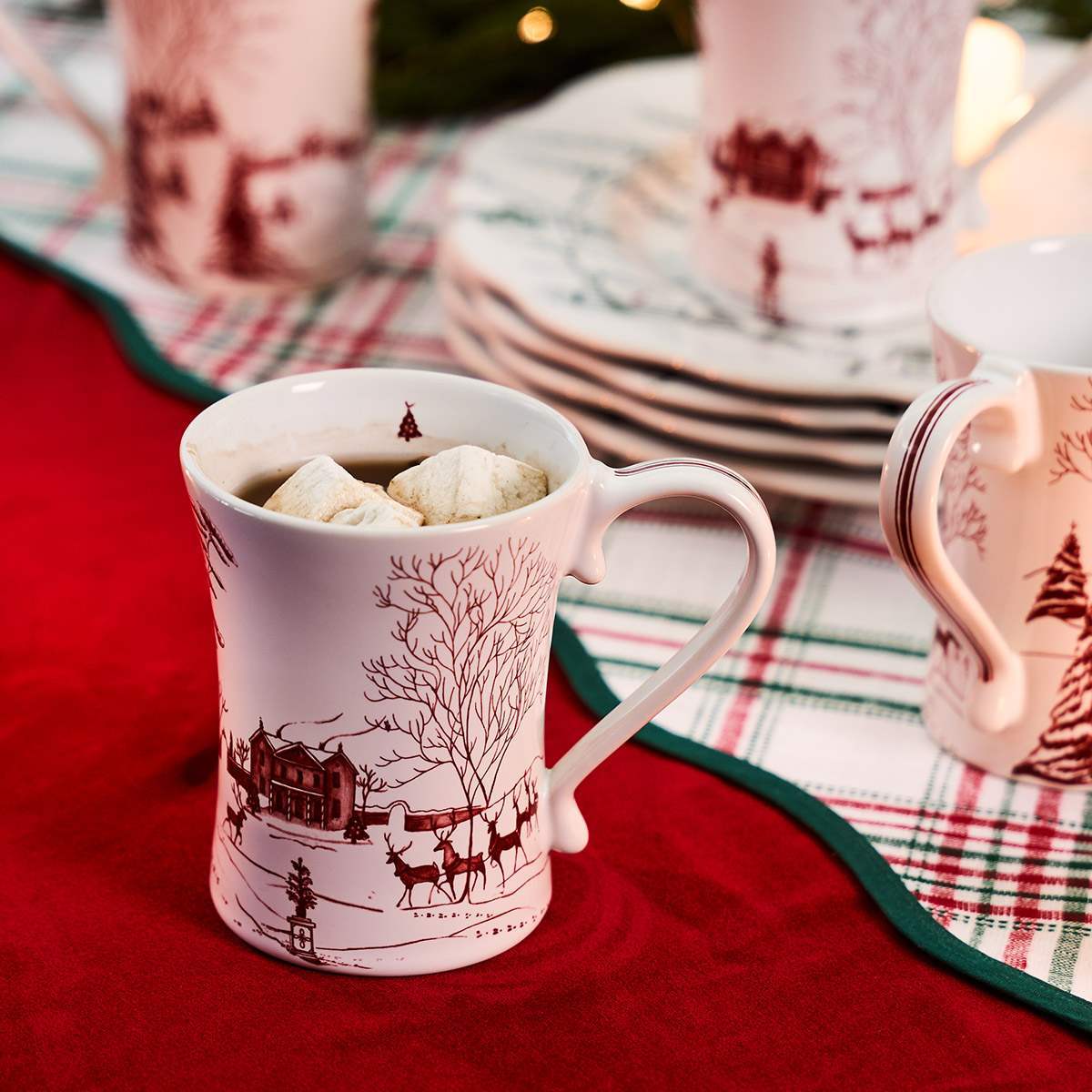 Country Estate Winter Frolic Mug - Ruby