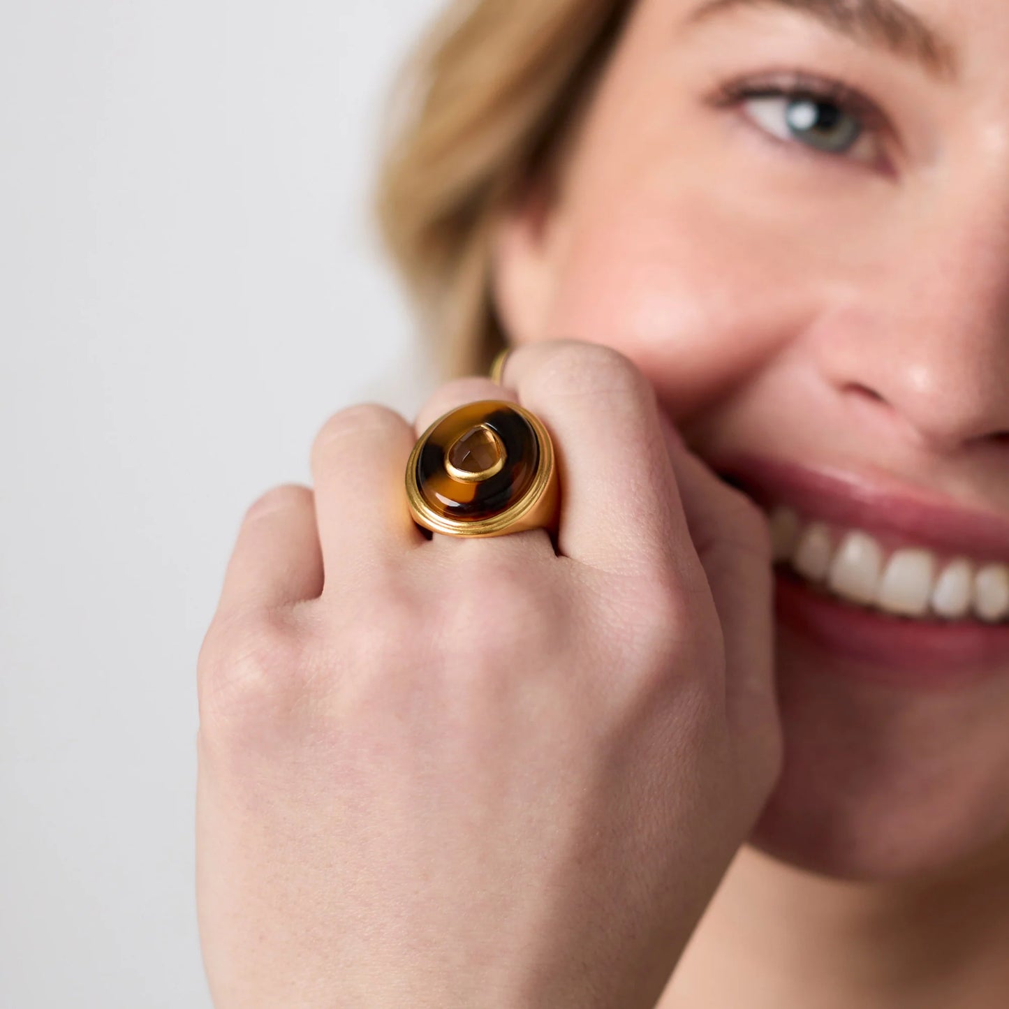 Julie Vos Carnaby Statement Ring - Tortoiseshell