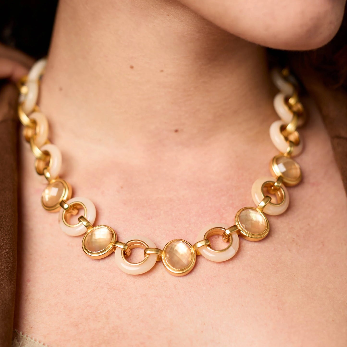 Julie Vos Carnaby Stone Necklace -Palmetto Green