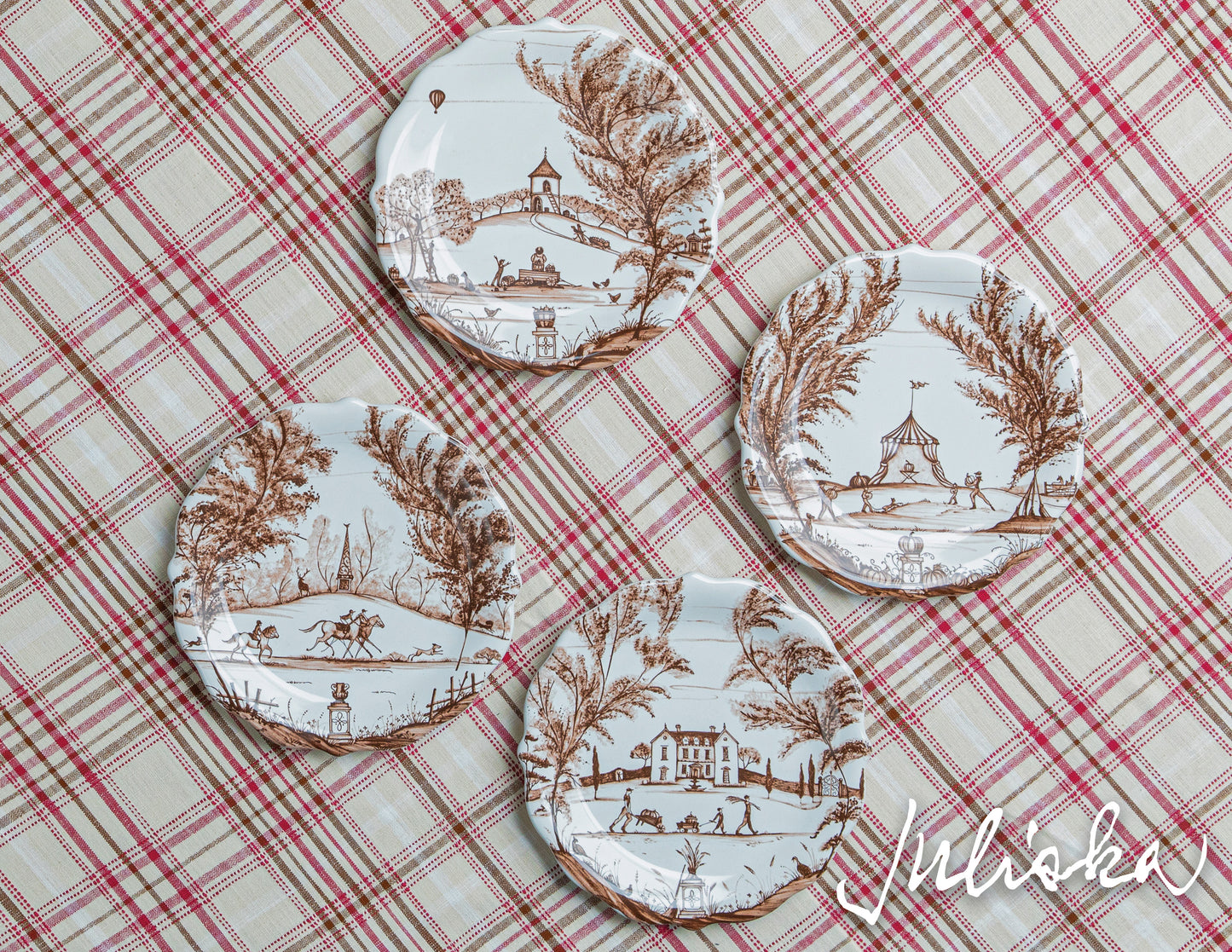 Country Estate Harvest Party Plate Assorted Set/4