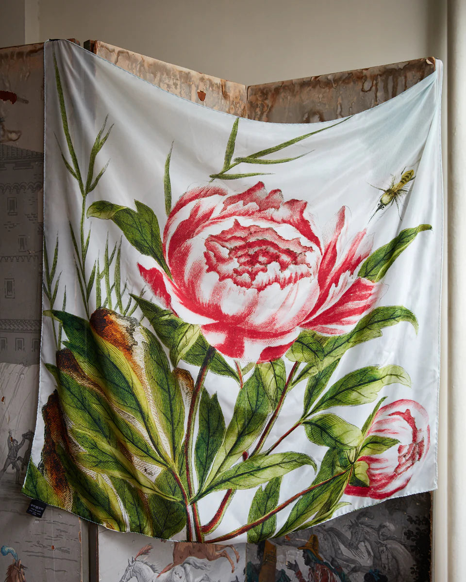 John Derian Peony Silk Scarf