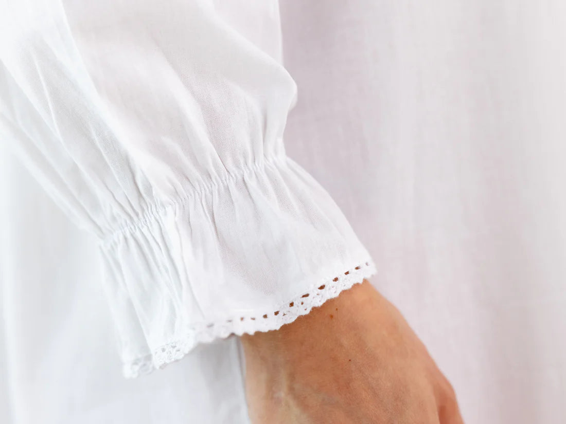 Jacaranda Adelaide White Cotton Nightgown