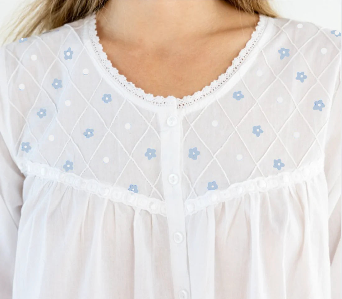 Jacaranda Alice White Cotton Nightgown