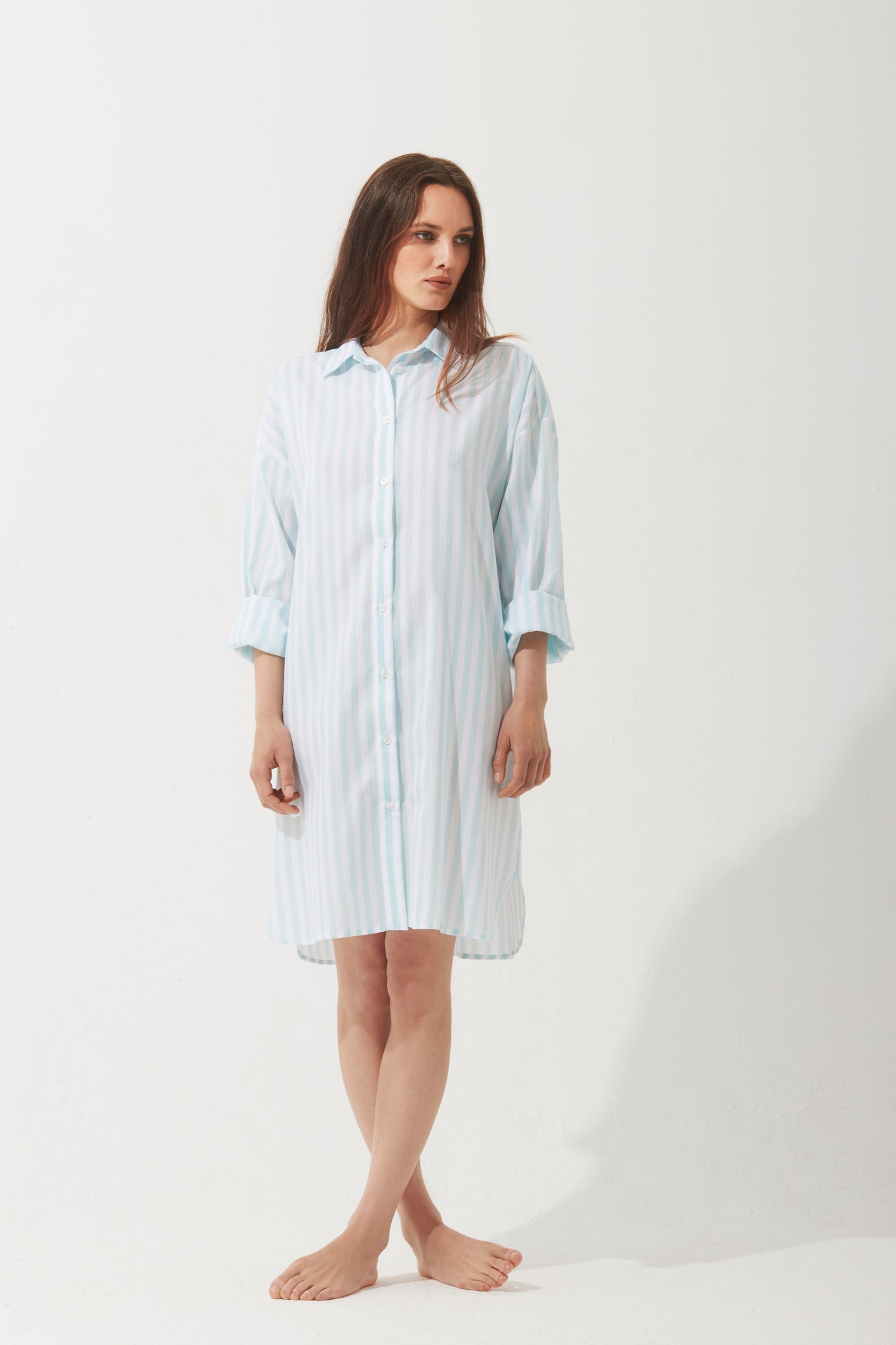 Pluto Gaetana PInk Stripes Nightgown