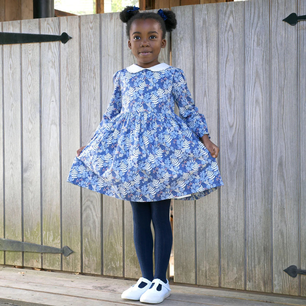 Rachel Riley Acorn Leaf Peter Pan Collar Dress