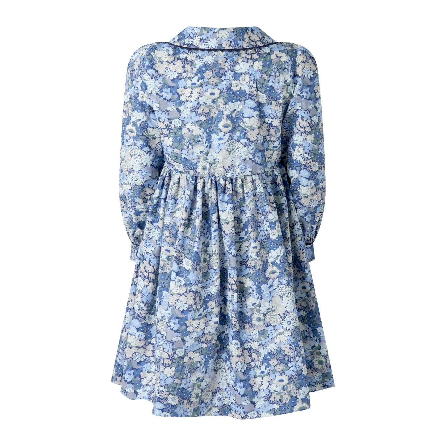 Rachel Riley Navy Floral Long Sleeve Button-Front Dress