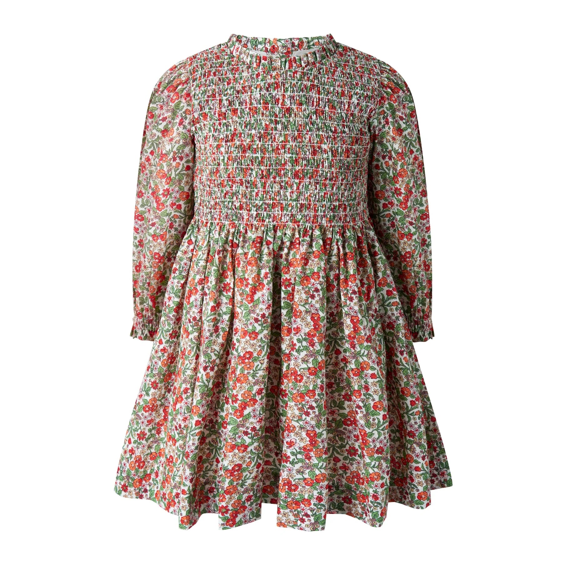 Rachel Riley Botanical Ruched Dress -Red
