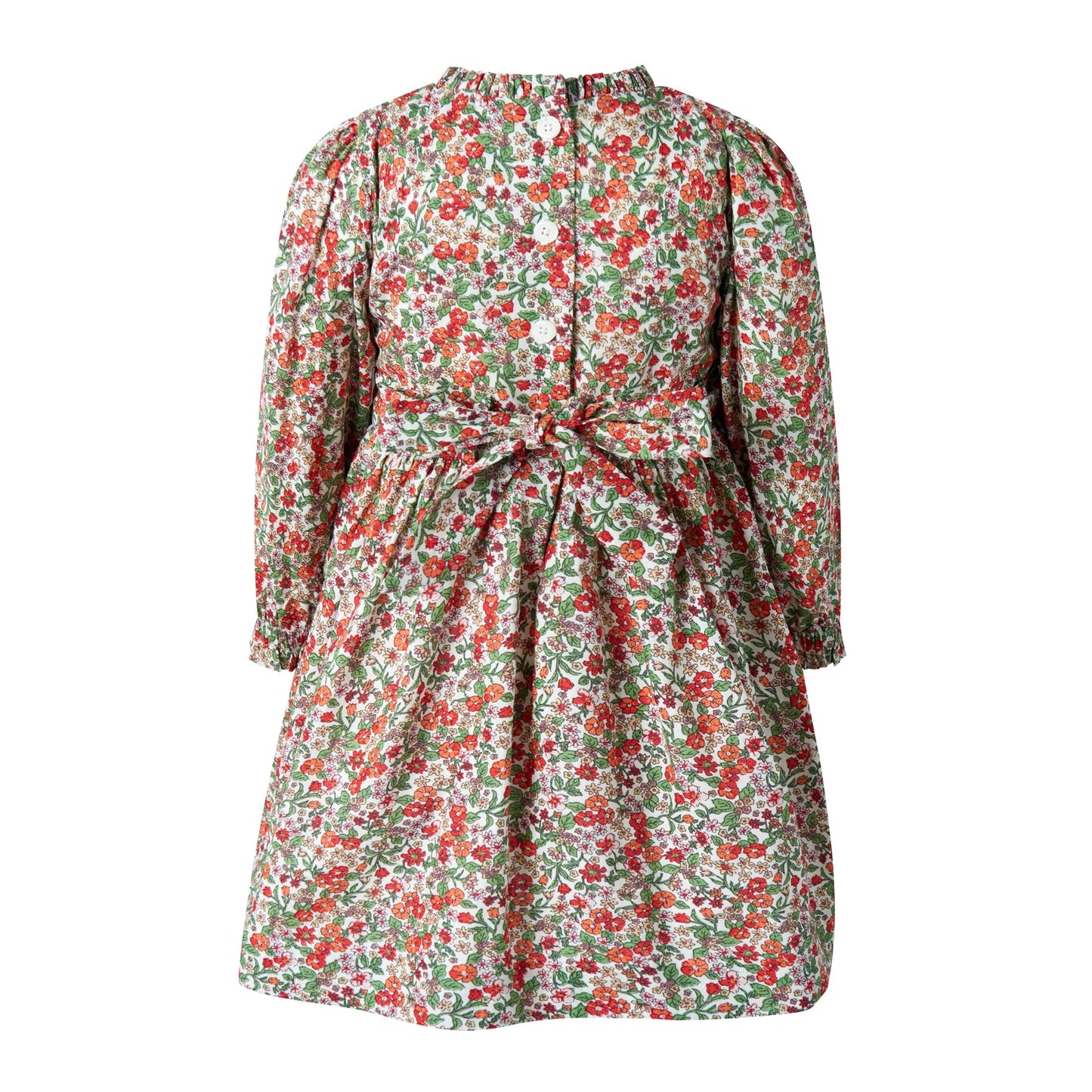 Rachel Riley Botanical Ruched Dress -Red