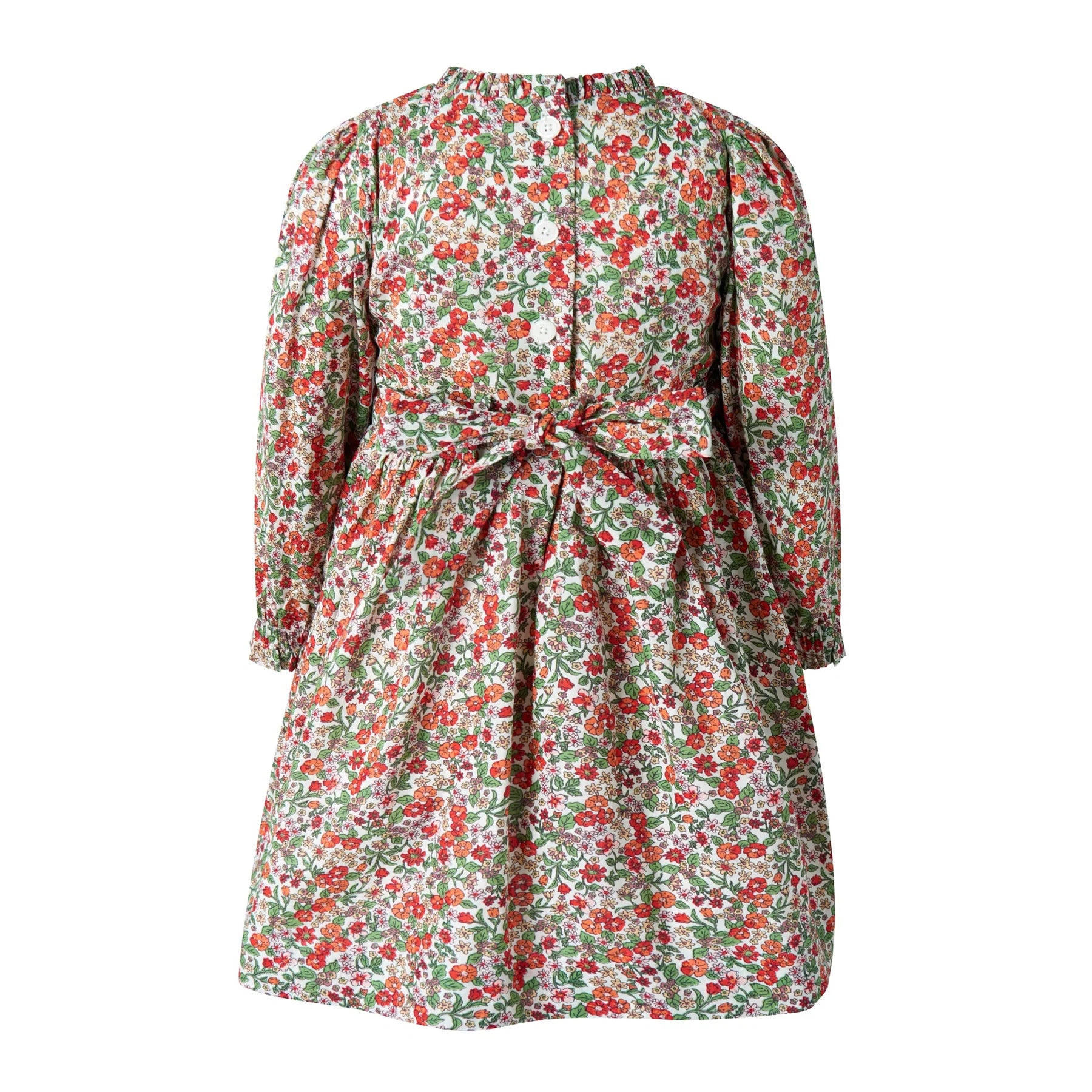 Rachel Riley Botanical Ruched Dress -Red