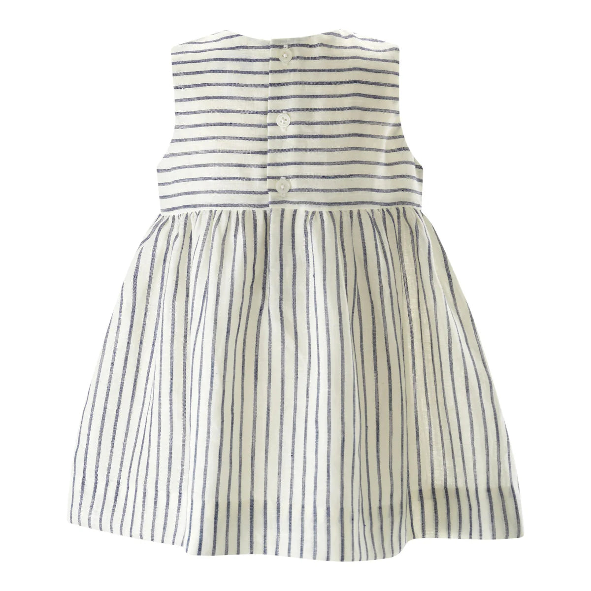 Rachel Riley Stripe Linen Bow Dress & Bloomers