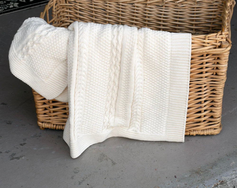 Aran Knit Baby Blanket