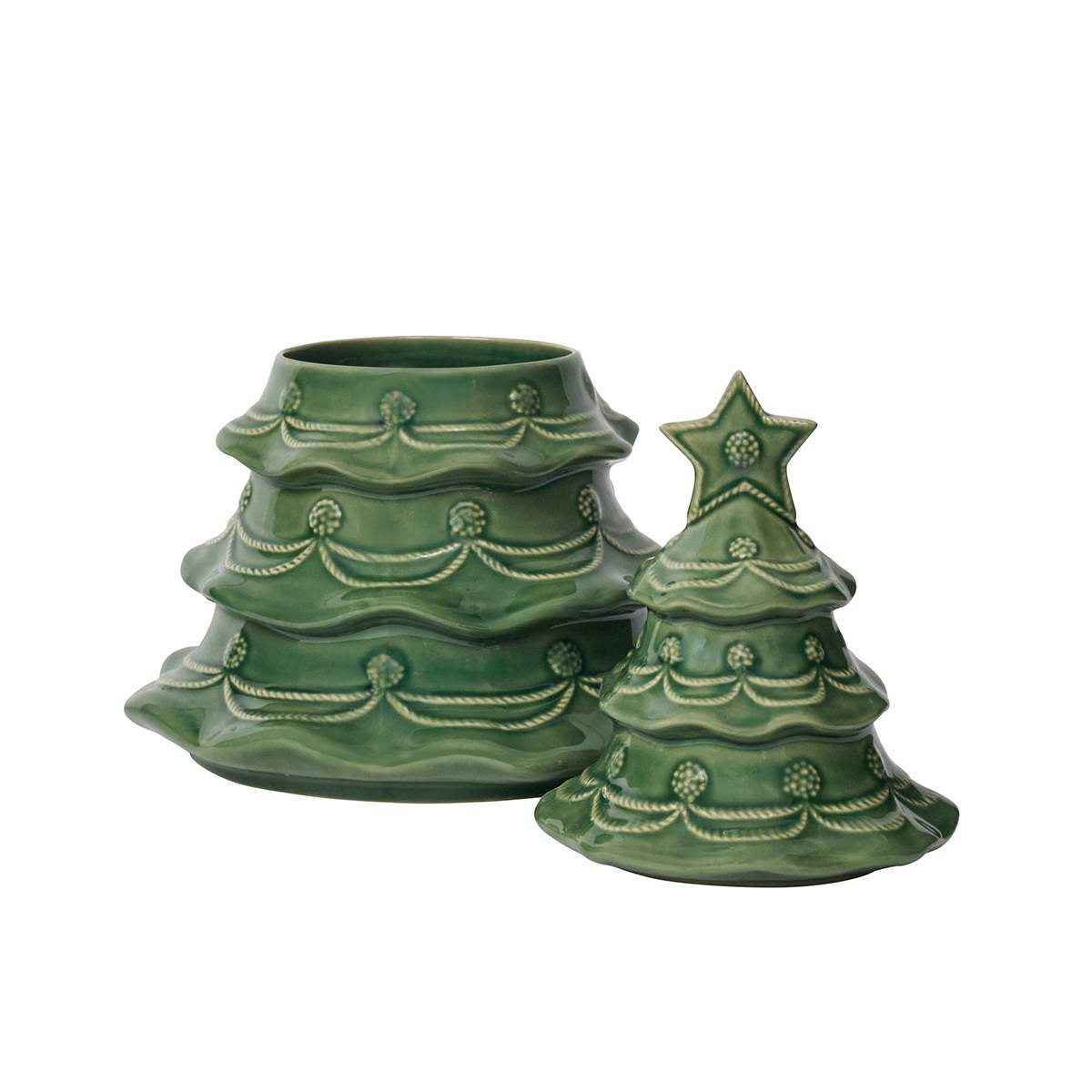 Juliska Berry & Thread Christmas Tree Cookie Jar With Lid - Basil- La Petite Maison