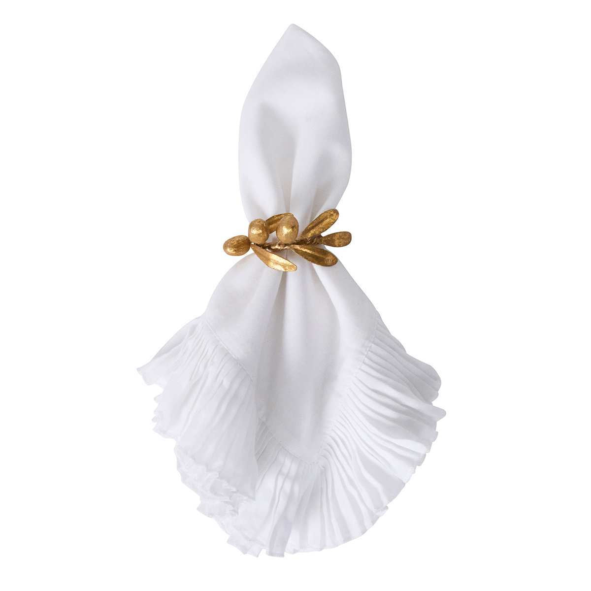 Juliska Forest Walk Leaf Napkin Ring Set/4 - Gold