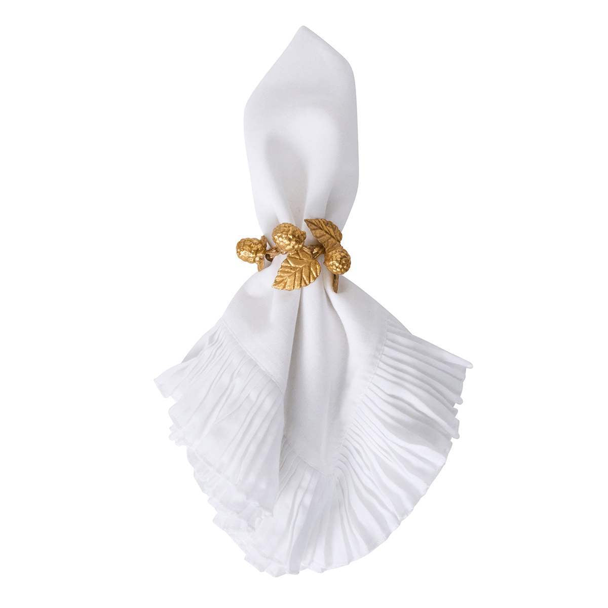 Juliska Forest Walk Leaf Napkin Ring Set/4 - Gold
