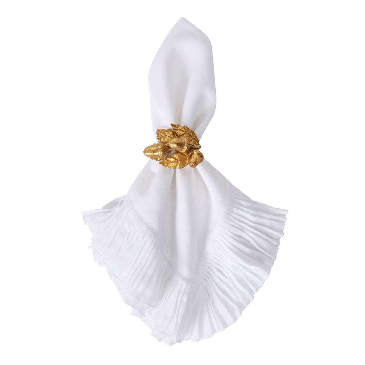 Juliska Forest Walk Leaf Napkin Ring Set/4 - Gold