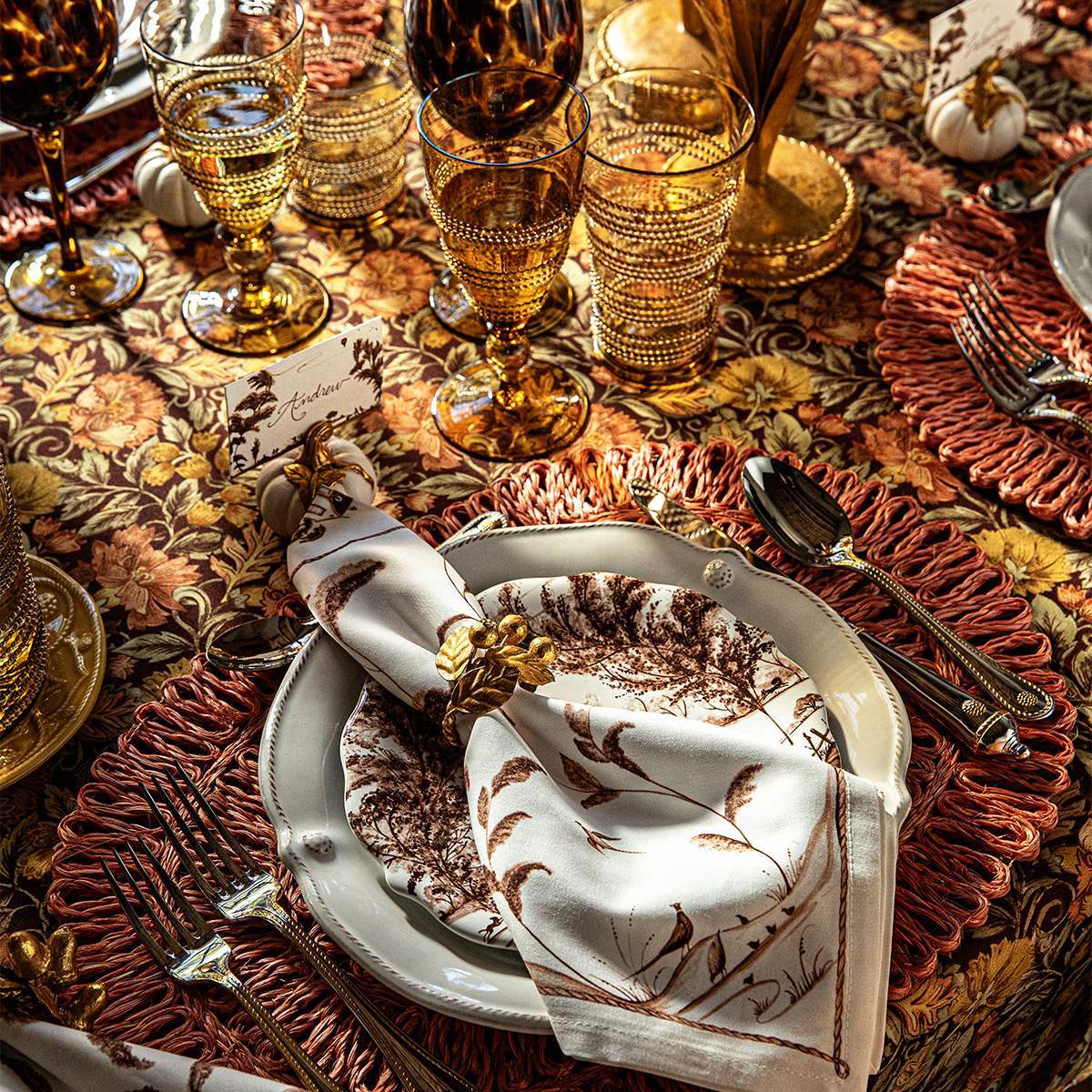 Juliska Forest Walk Leaf Napkin Ring Set/4 - Gold