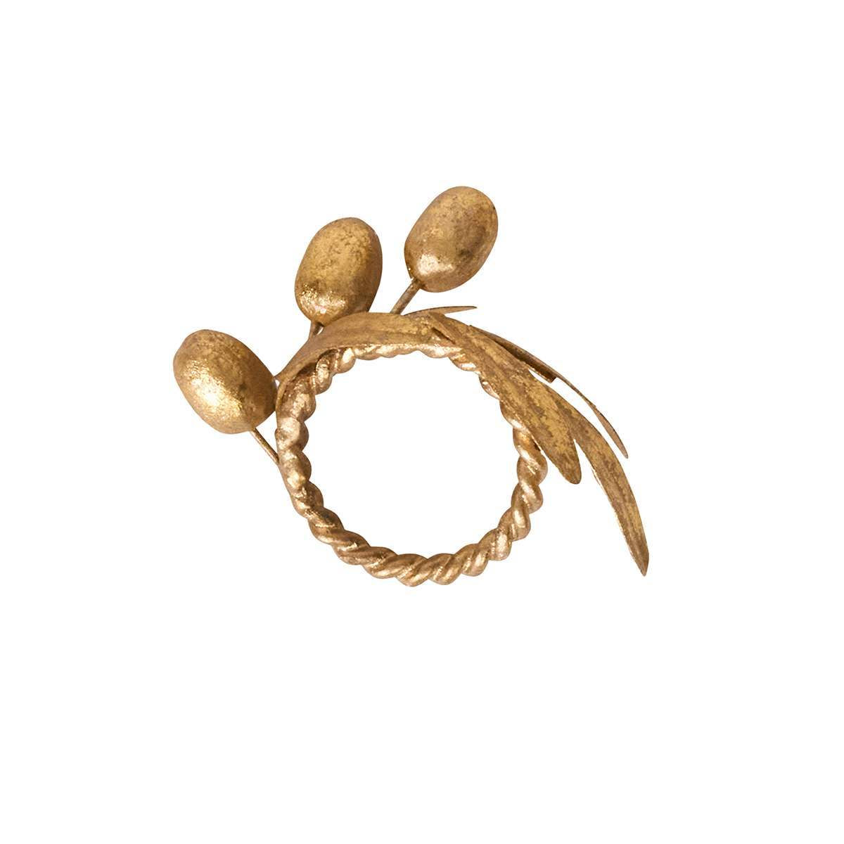 Juliska Forest Walk Leaf Napkin Ring Set/4 - Gold