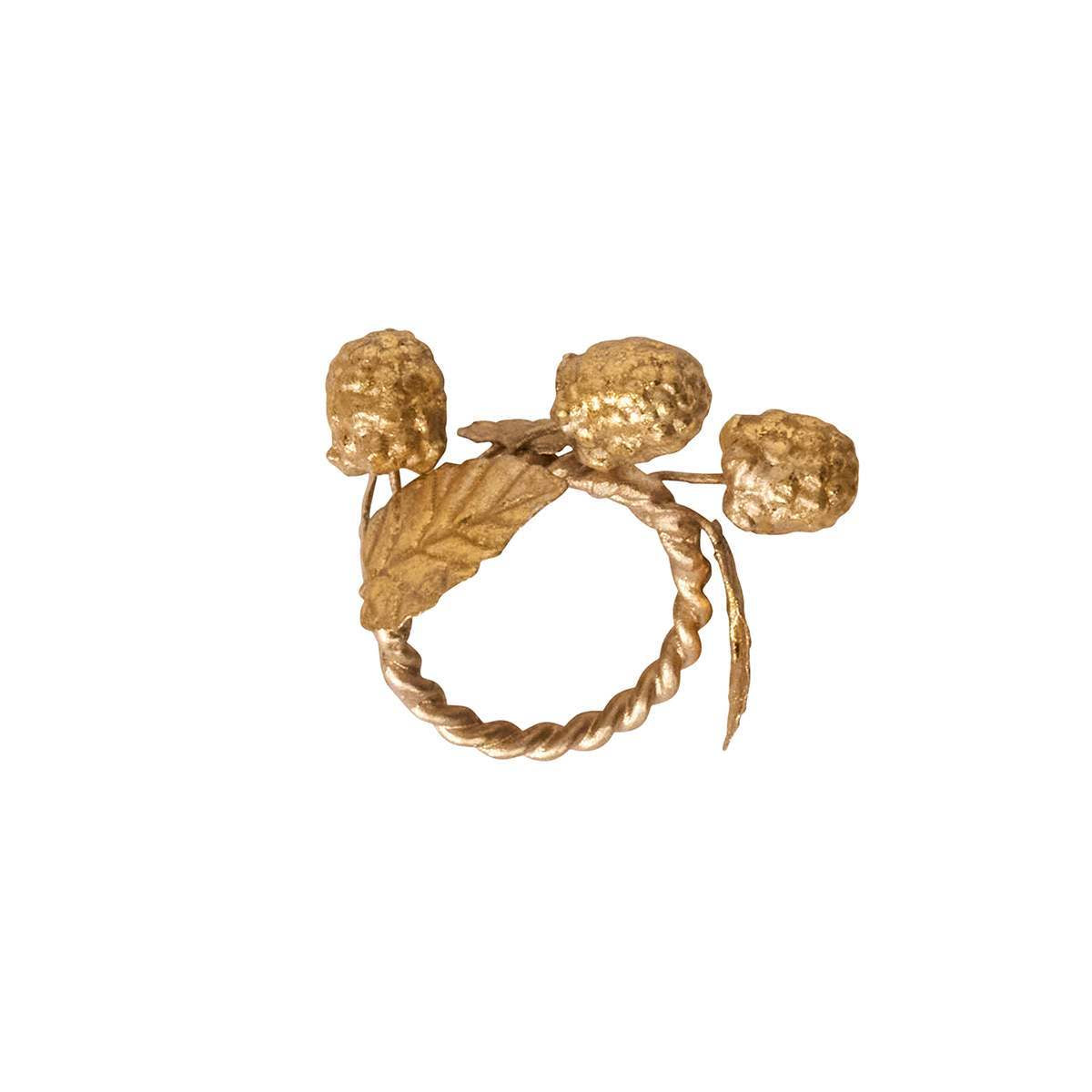 Juliska Forest Walk Leaf Napkin Ring Set/4 - Gold