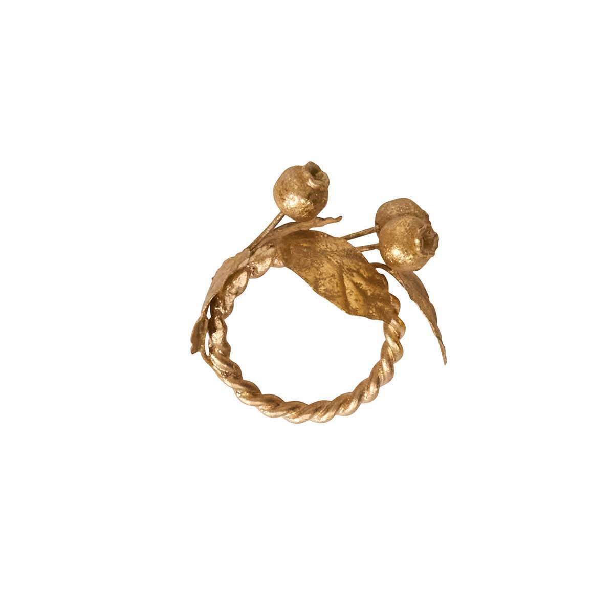 Juliska Forest Walk Leaf Napkin Ring Set/4 - Gold