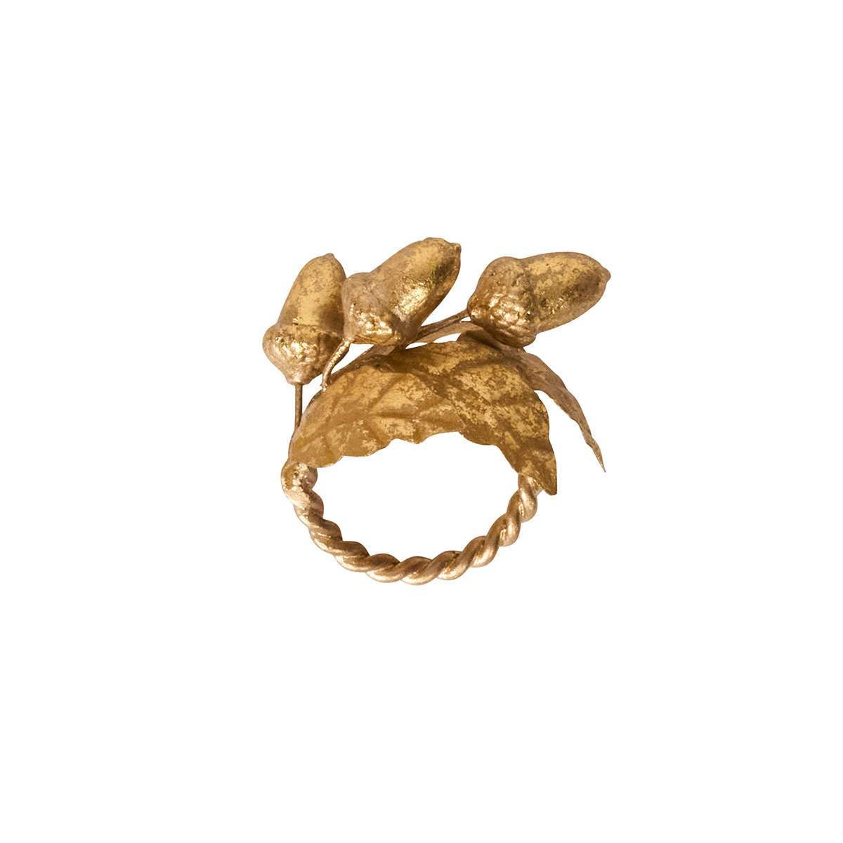 Juliska Forest Walk Leaf Napkin Ring Set/4 - Gold