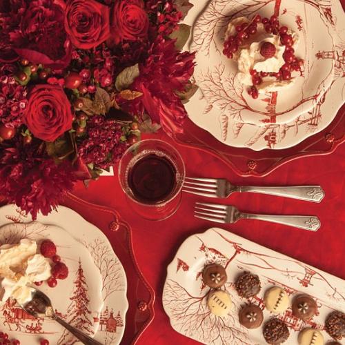 Juliska Country Estate Winter Frolic Hostess Tray - Ruby