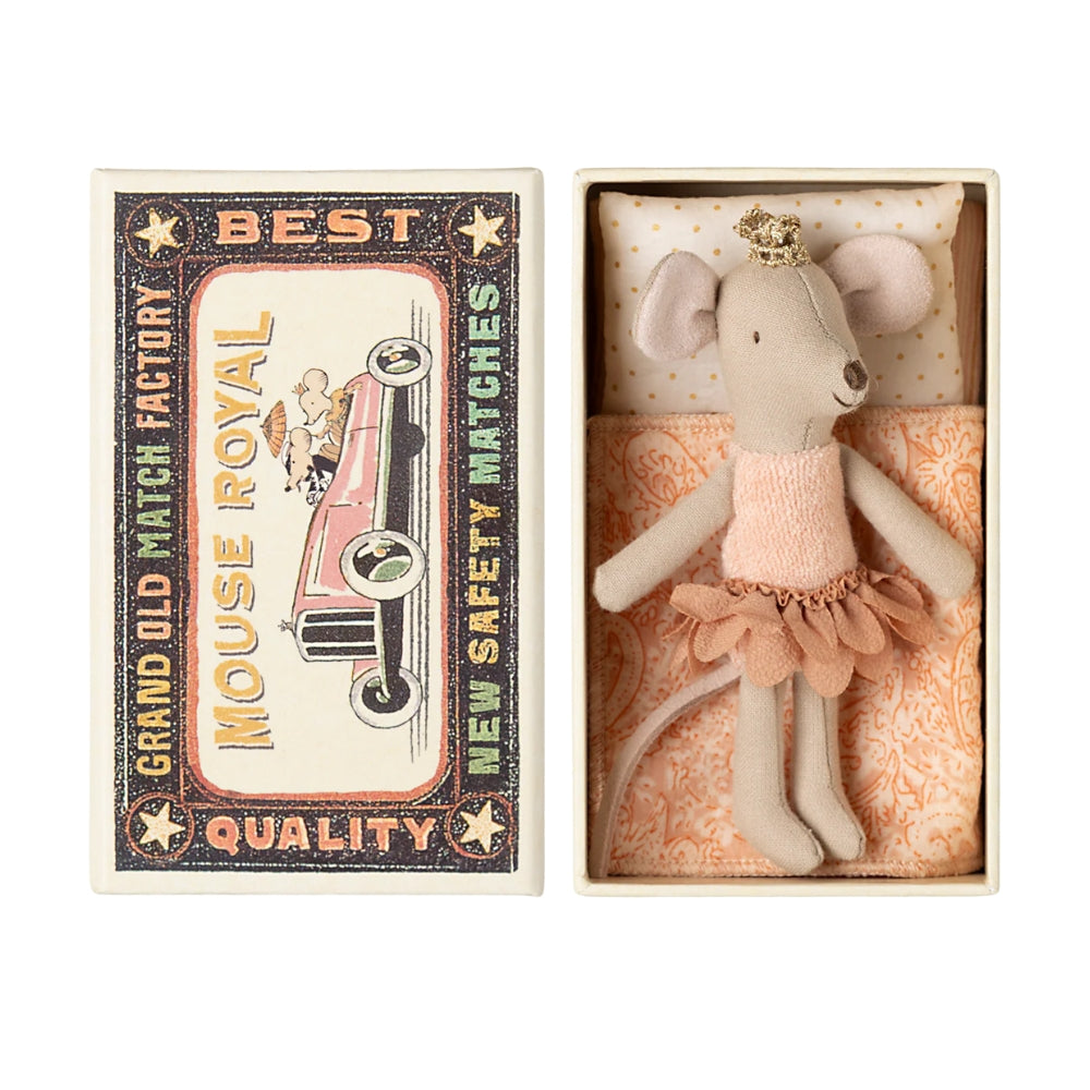Maileg Princess Mouse Little Sister in Matchbox