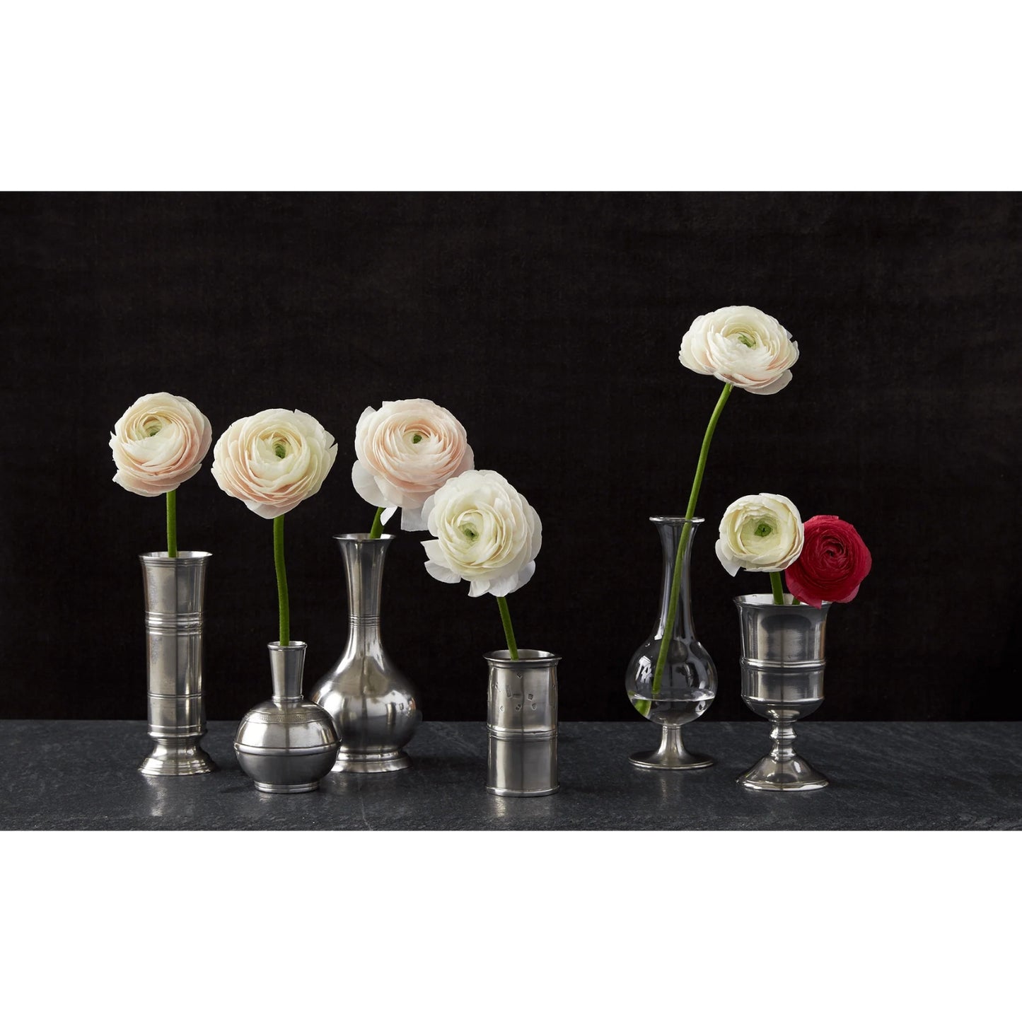 MATCH Pewter Footed Glass Vase