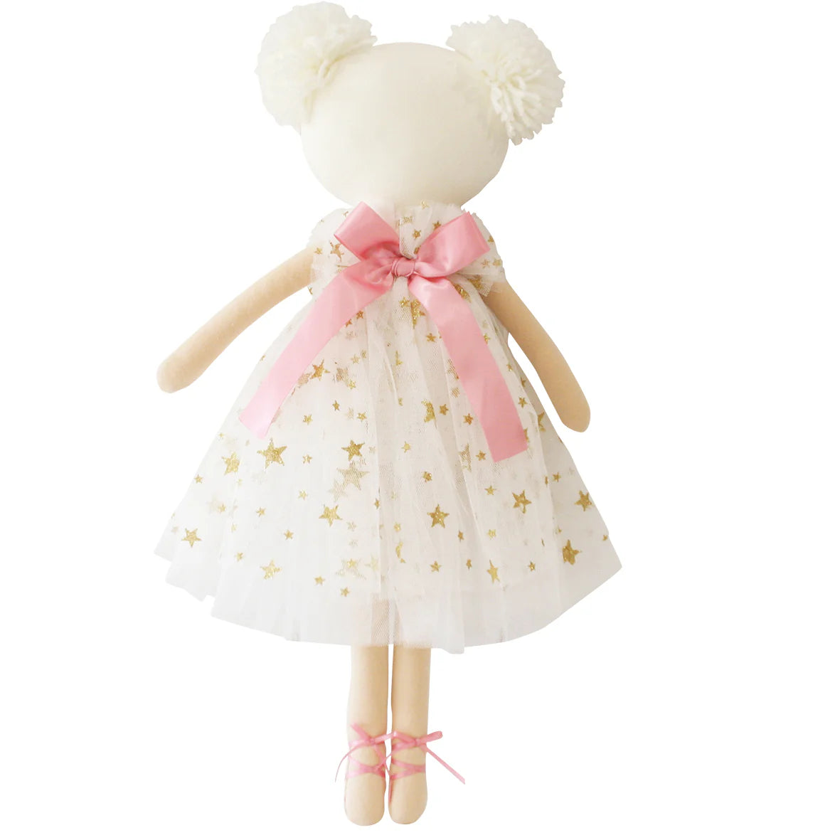 Alimrose Pom Pom Doll Luna 48cm Ivory Gold Star