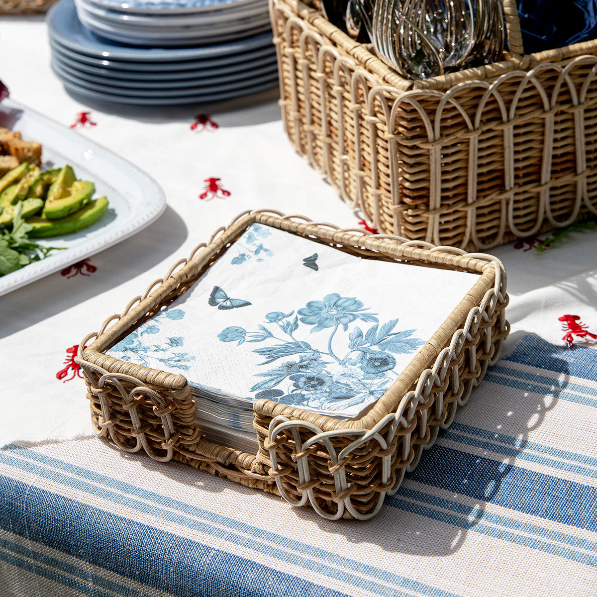 Juliska Provence Rattan Luncheon Napkin Holder - Whitewash