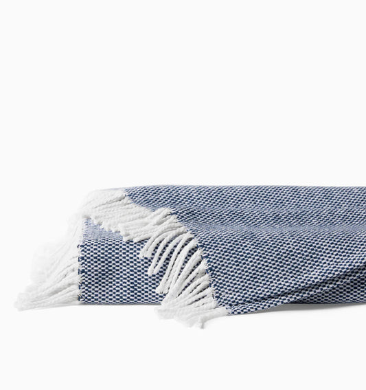 Sferra Terzo Throw - White/Navy