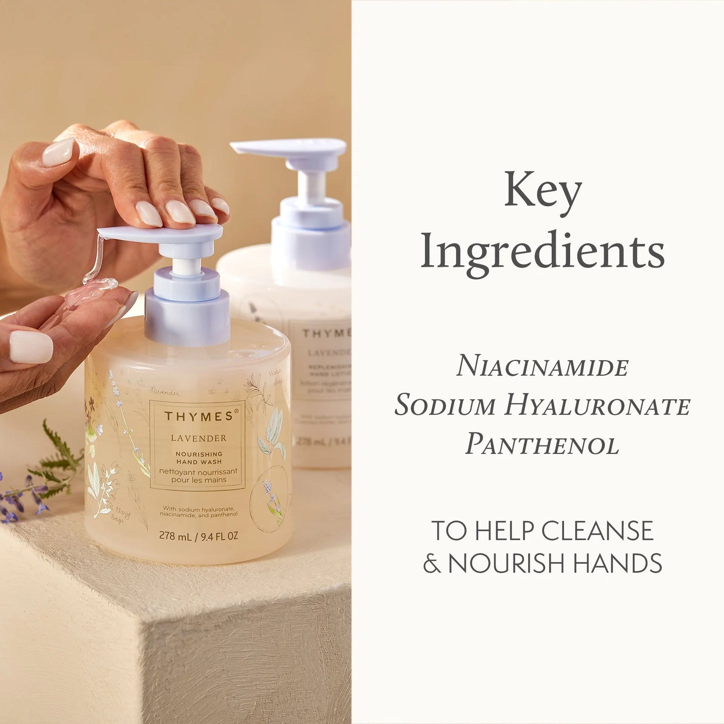 Thymes Lavender Nourishing Hand Wash 9.4 oz