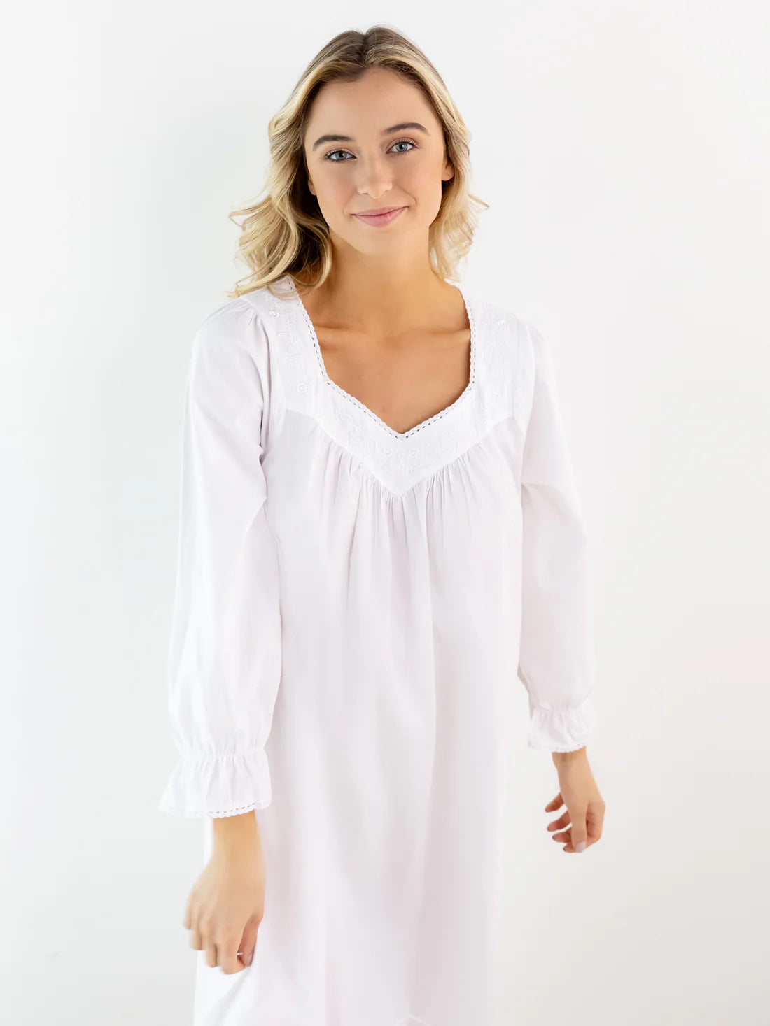 Jacaranda Adelaide White Cotton Nightgown