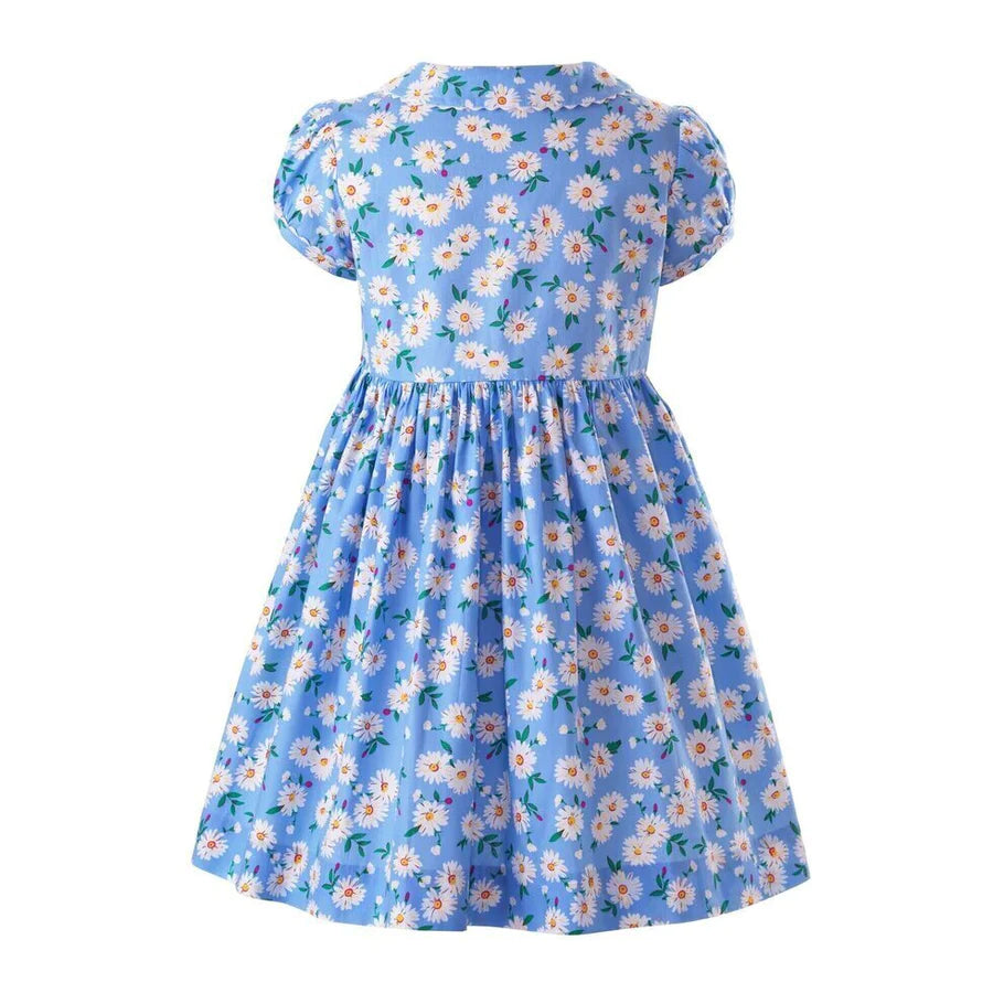 Rachel Riley Button Front Dress Blossom Blue