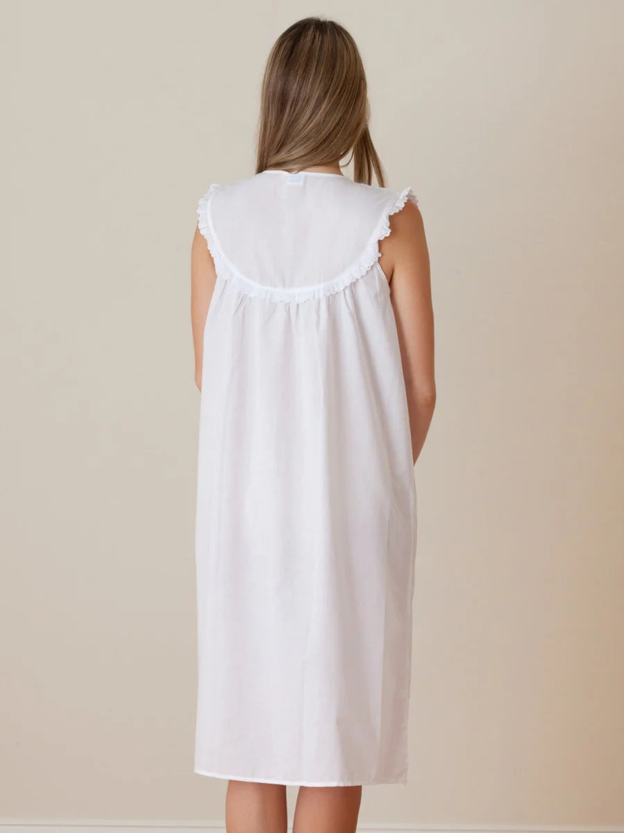 Jacaranda Eloise White Cotton Nightgown