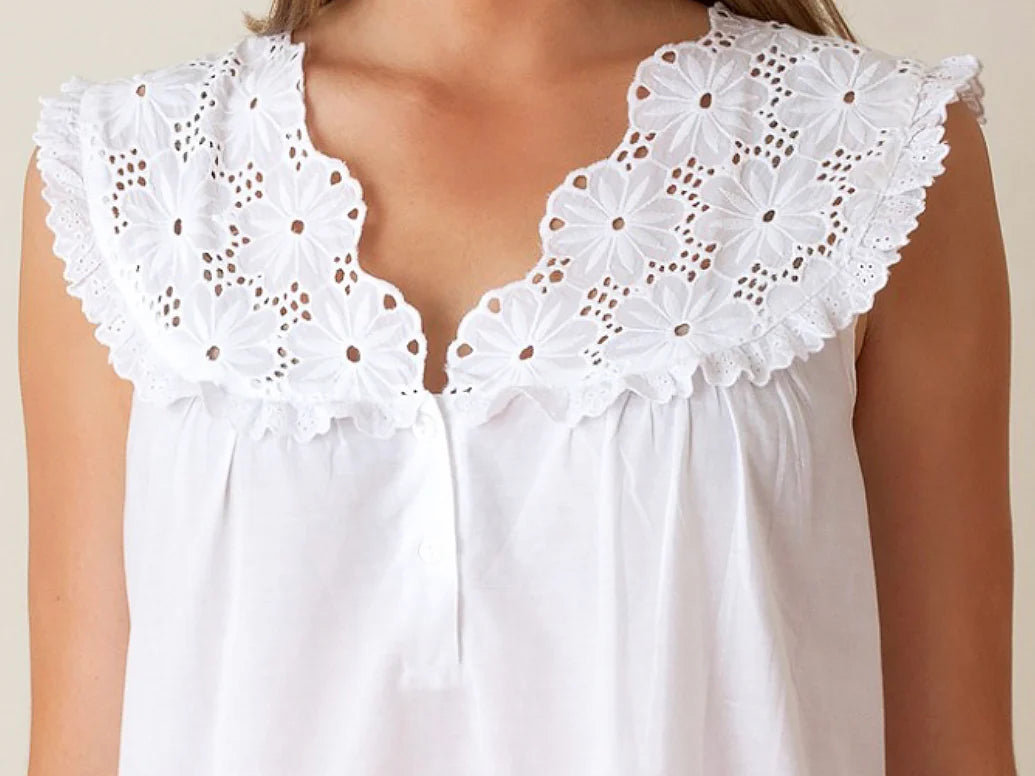 Jacaranda Eloise White Cotton Nightgown