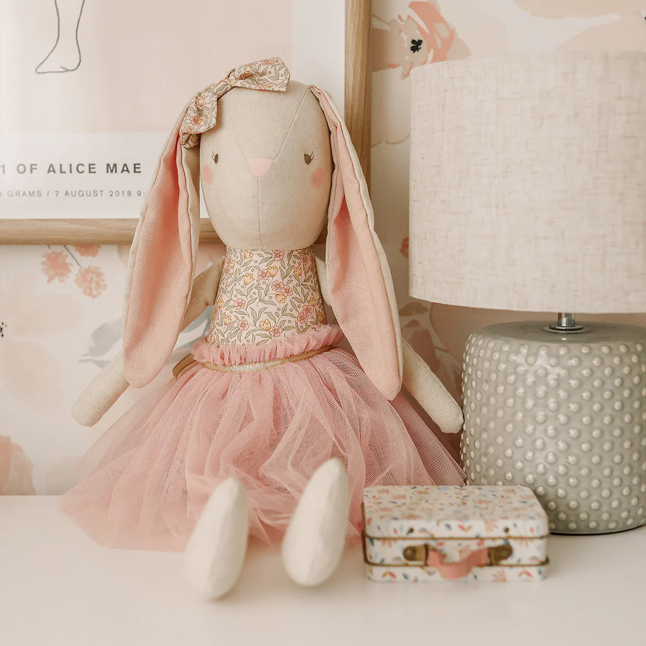 Alimrose Baby Pearl Bunny 26cm Blossom Lily Pink