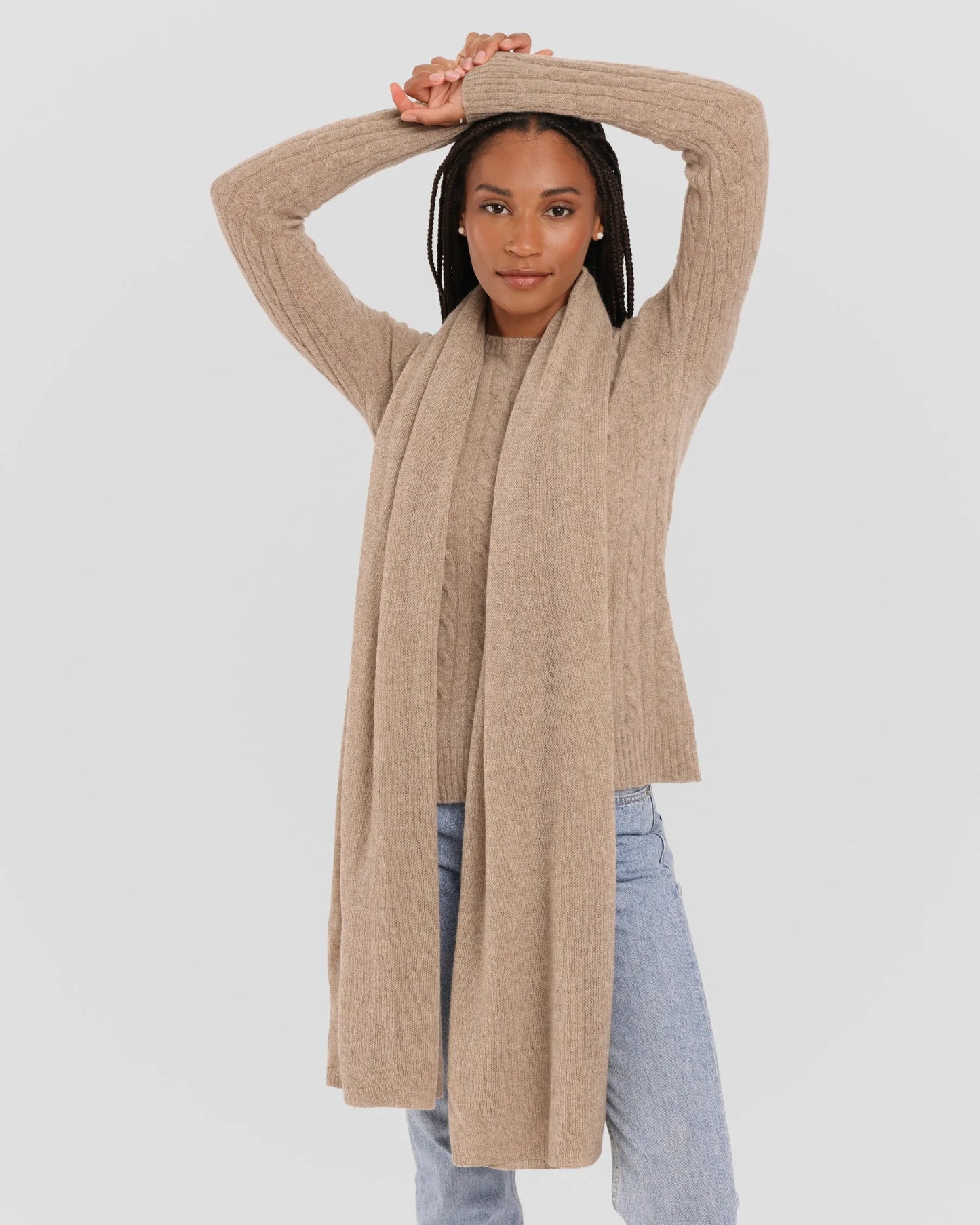 Alashan Cashmere Travel Wrap, Natural- La Petite Maison